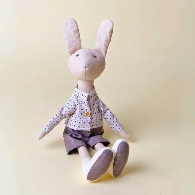 Handmade Cotton Linen bunny girl stuffed toys