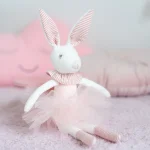 bunny plushie for newborns (1) handmade pink bunny stuffed animal toys