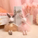 bunny plushie for newborns (3) Pink ballerina bunny plush toys