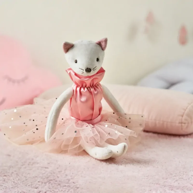 Luxury Ballerina cat plush toys with removable pink dress tutu