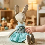 Handmade Cotton linen bunny girl toys (2)